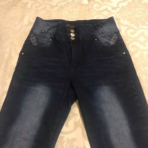 Mitzi Michel Rhinestone Pocket Jeans